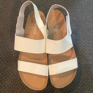 White platform sandals